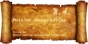 Mettler Annunciáta névjegykártya
